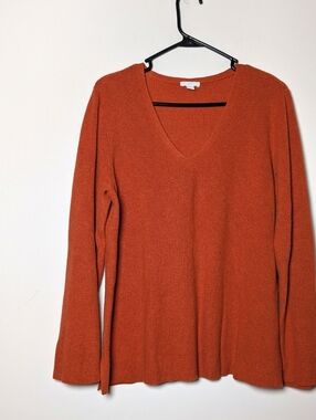 J.Jill Knit Orange V neck Sweater Size Large